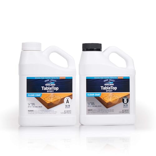 TotalBoat Table Top Epoxy Resin 2 Quart Kit - Crystal Clear Coating and Casting Resin for Bar Tops, Table Tops, Wood, Concrete, Epoxy Art & Crafts