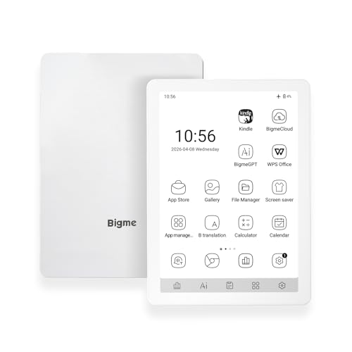 Image of Bigme B6 Black and White Display E-Reader 4GB RAM + 64GB Storage, 36-Level Adjustable Cold and Warm Light, Android 14 OS Epaper Tablet