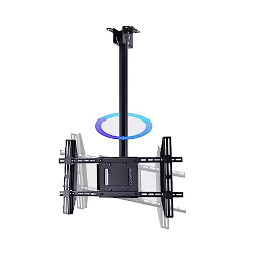 SDdPulse 天井テレビマウントブラケット - 傾けて回転可能なテレビスタンド 50~80インチのテレビに対応 耐荷重100kg/220ポンド 2種類の取り付け 1.6~2.6m