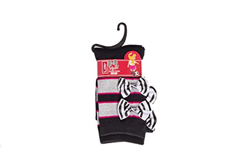 Black Girls Sports Socks Pink, Black and Silver with Zebra Print Bow Kids Size 9-2.5, Soccer, Volleyball, Field Hockey, Softball3