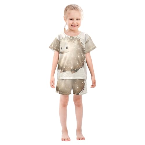 Summer Pajama Set Cute Hedgehog, Short Sleeve Sleepwear Nightwear3