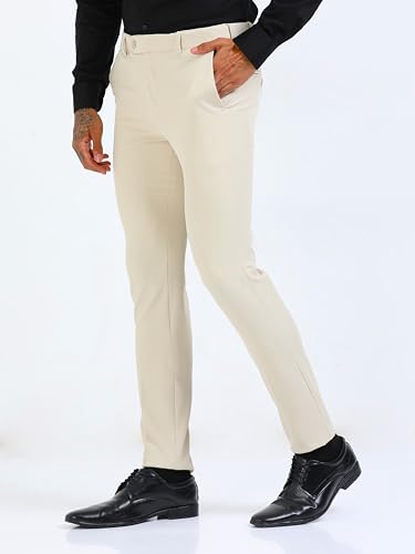 Image of Mc Henry Men's Techno Flex 2inch-Waist Expandable Wrinkle Free Slim Fit 4 Way Lycra for Elite and Luxurious Formal /Casual Trousers