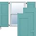 Ekena Millwork RW101FP15X61PTH Two Equal Flat Panel Exterior Wood Shutters, 15"W x 61"H, Pure Turquoise