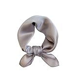Tim & Tina Square 100% Mulberry Silk 21'' x 21'' Hair Scarf Head Sleeping Wrap Satin Head Scarf for Women (S8 Gray)