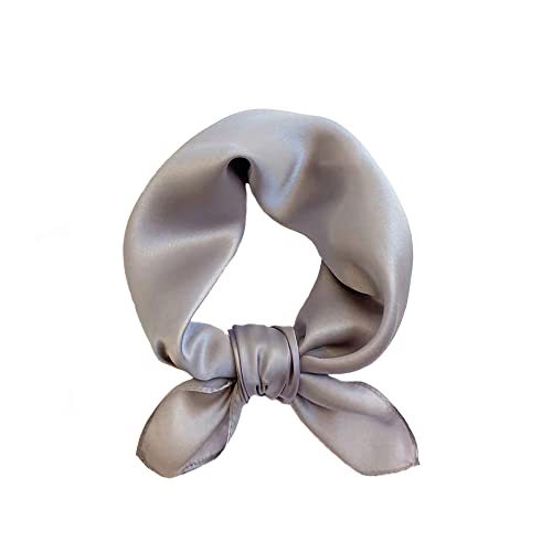 Tim & Tina Square 100% Mulberry Silk 21'' x 21'' Hair Scarf Head Sleeping Wrap Satin Head Scarf for Women (S8 Gray)