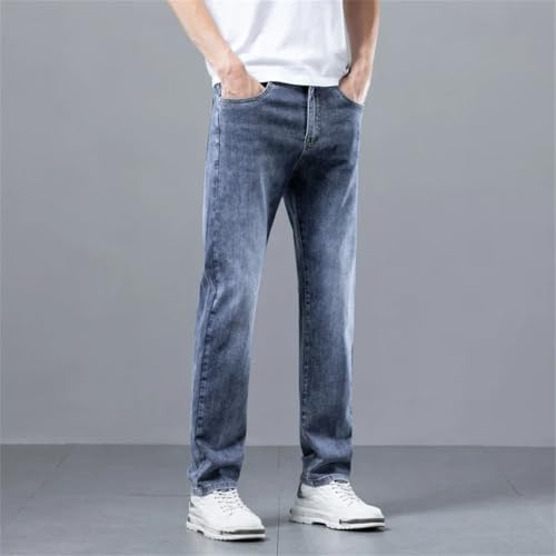 Mens Denim Pants Business Straight Stretch Breathable Soft Casual Korean Classic Denim Pants3
