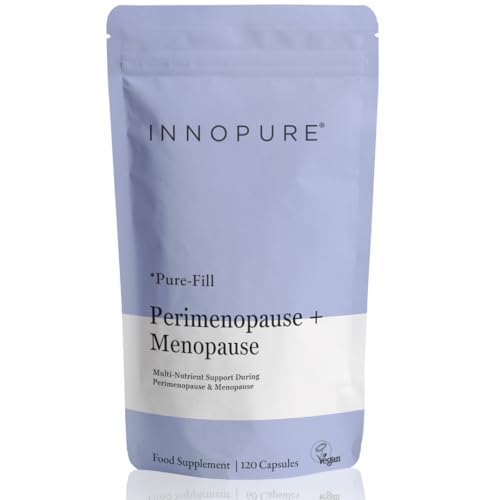 INNOPURE Perimenopause & Menopause Complex Supplements (4 Month Supply) Red Clover, Wild Yam, Maca, Sage and Vitamins Including B6 for Hormone Regulation, 120 Capsules, Pure-Fill, UK Made