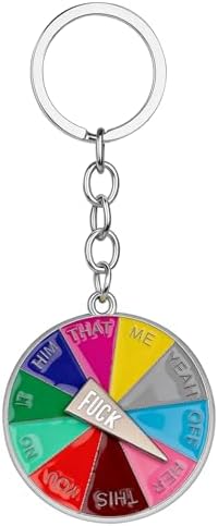 Funny Decision Wheel Keychain for Men Women, Rotatable Gag Gift, Bag Charm Accessories