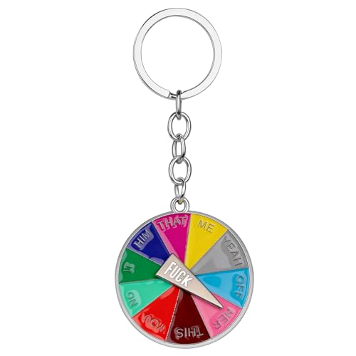 Seqiuay Fuck off Rotatable Wheel Keychain, Funny Keychain for Men, Women Difficult Decision, Gag Gifts, Fuck Gifts, Bag Charm Accessories