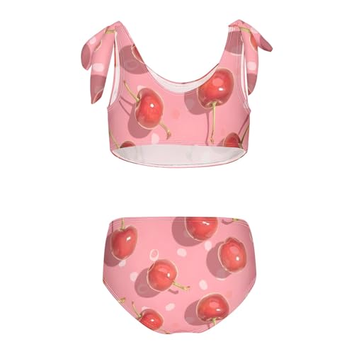Girls' Bikini Set, Fresh Cherries Kids Swimsuit 2 Pcs Beach Bathing Suit2
