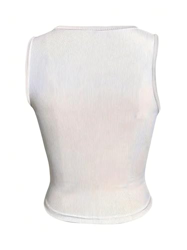 SOLY HUX Women's Letter Print Crop Tops Notched Neck Sleeveless Summer Y2k Tank Top2