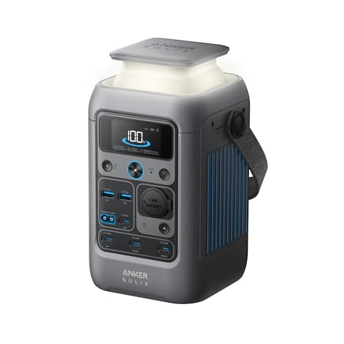 Anker SOLIX C300 DC Power Bank Station, Outdoor 288Wh (90,000mAh), Portable Power Station for Multiple Devices, LiFePO4 Battery, 300W Solar Generator, For Camping, Traveling, and Emergencies