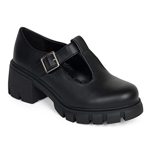 ~ Magic ~ Mary Jane Shoes Women Chunky Heels for Women Round Toe Pumps Dress Shoes3