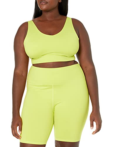 Core 10 Women's All Day Comfort Spliced Sports Bra, Neon Yellow, X-Small