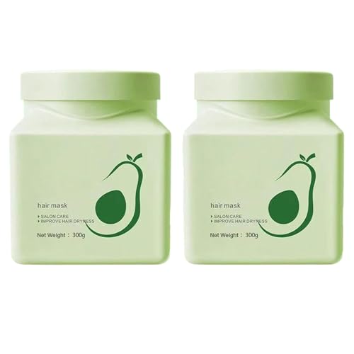 Tratamientos intensivos de aguacate Máscara para el cabello, acondicionamiento profundo Aceite de aguacate Máscara para el cabello, reparación de pelos dañados en seco mascar (2pcs)