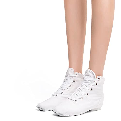 Image of MSMAX Womens Jazz Dance Boots Lace Up High Top Character Shoes for Women - Ankle Boots for Jazz, Theater, Stage Performance & Costume