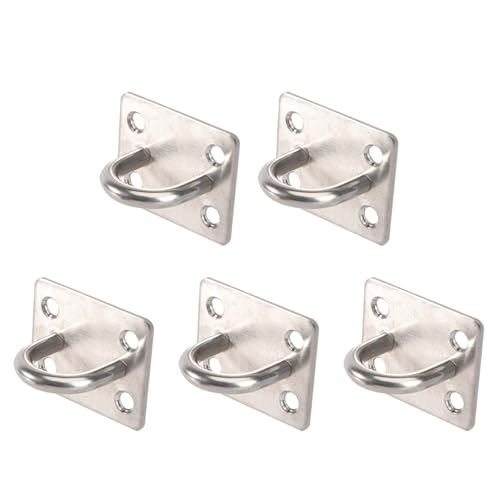 FIXOSHEE 5 piezas Gancho de Techo Inoxidable de Colgador Orificios para Instalación Resistente y Seguro para Lámparas y Ventiladores