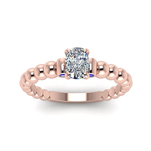 Image of 55Carat Choose Your Gemstone Bead Diamond CZ Engagement Ring Rose Gold Plated Cushion Shape Side Stone Engagement Rings Everyday Jewelry Wedding Jewelry Handmade Gifts for Wife US Size 4 to 12