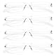 MMOWW 4er Pack randlose Lesebrille für Damen und Herren mit klarer rechteckigem Blaulicht-Blockierbrille (4*Klar, 2.0)