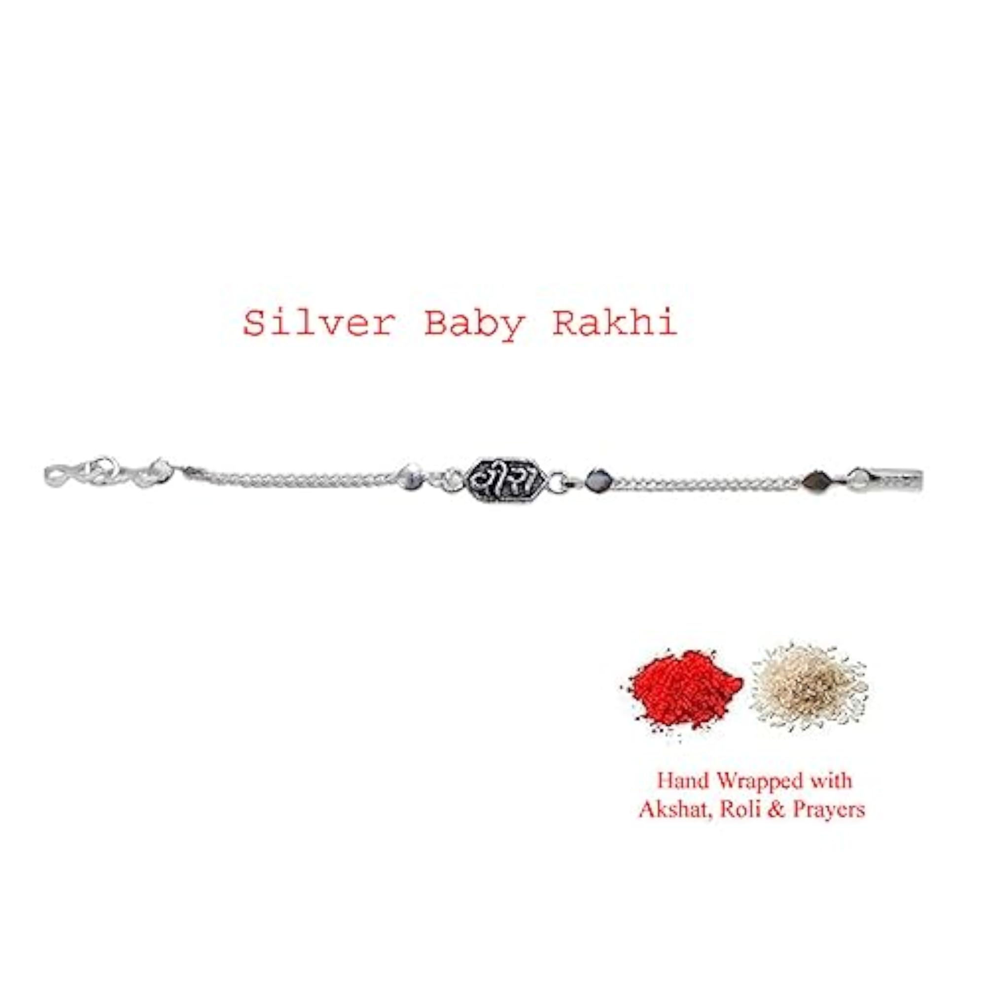 Silver Rakhi with Cute Design Veera for Kids