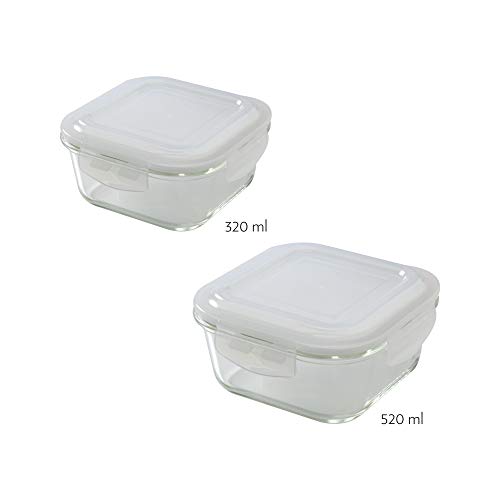 Borosil Klip-N-Store Set of 2 Microwave & Oven Safe Gift Set, Glass Storage Container, 320ml & 520ml Square, with Air Tight Lid (Transparent) 6 Borosil Klip-N-Store Set of 2 Microwave & Oven Safe Gift Set, Glass Storage Container, 320ml & 520ml Square, with Air Tight Lid (Transparent) - Image 6