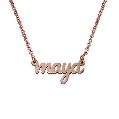 Myka - Personalized “Back To School” Necklace - Custom Script Nameplate Pendant For Teens, Teenagers, Mom, Her, Women - Dainty Custom Jewelry Gift For Mother’s Day, Birthday, Christmas, Summer - 0.925 Sterling Silver, 18K Gold & Rose Gold Plating #TOP4