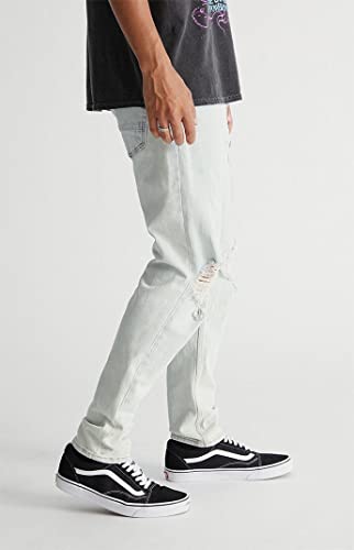 Pacsun Men's Light Destroyed Slim Taper Jeans - Blue Size 28W 30L #TOP1