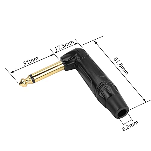 Audio Plug 1/4" ángulo derecho 6.35mm TS (2 piezas) miniatura 5