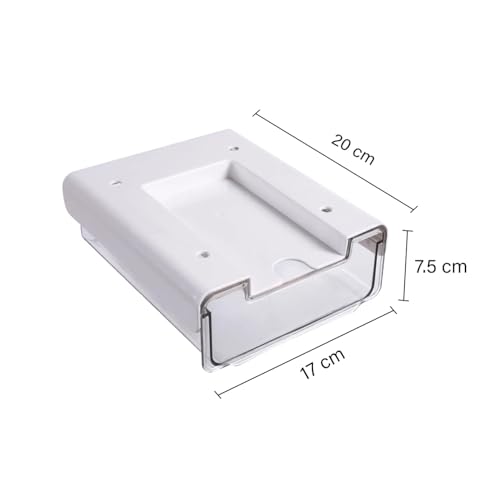 Image of oddpod Under Desk Hidden Plastic Drawer Organizer /Sliding Self-Adhesive Attachable Hidden Table Storage Tray for Office, Home & School - Small