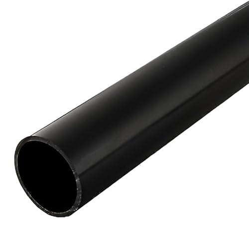 Black Or White Plastic Round Tubes, PVC Pipe Section, Various Sizes - 1 Meter Long MW Profiles (12mm, Black)