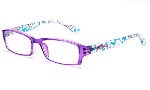 Newbee Fashion - IG Unisex Translucent Spots Design Spring Temple Clear Lens Glasses