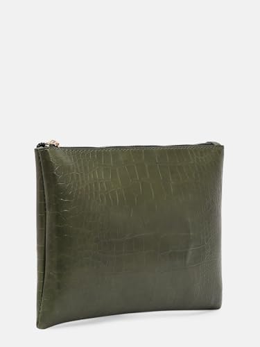 Image of Bagsy Malone Bucket Shaped Tote Bag -Set of 2 | Handcrafted Side Tote Bag for Office and College (Croco Olive)