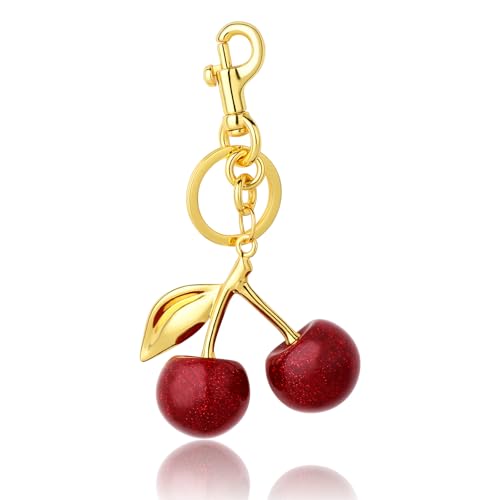 HIRESC Cherry Bag Charms Keychains Gifts for Women Girls - image 1