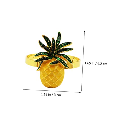 Coheali 30 Pcs Decorative Buckles Fruit Holder Vivid Cactus Plant Shaped Pineapple Design Party Rings Hawaii Creative Delicate Ornaments Ornamental Alloy Pattern And Napkin Dining Favor #TOP2