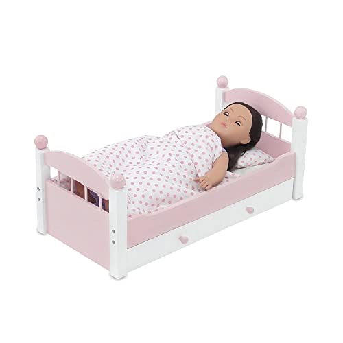 Emily Rose 18 Inch Doll Furniture | 18" Doll Trundle Bed - Doll Bedding And Storage Drawer Accessory | Fits Most 14-19" Dolls #TOP5