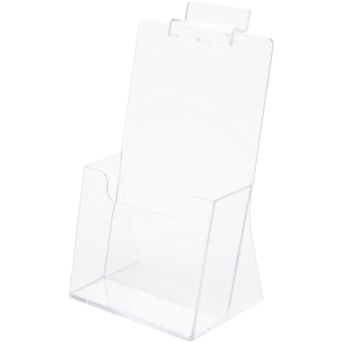 Plymor Clear Acrylic Tri-Fold Brochure Literature Holder (Countertop/Slatwall), Fits Documents Up to 4