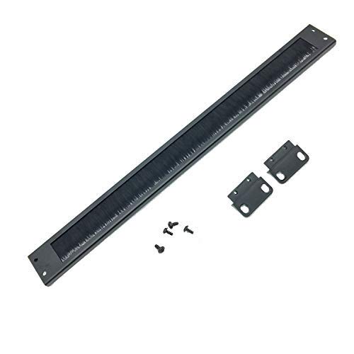 Jingchengmei 1U Disassembled Rack Mount Cable Management Panel With Brush For Cable Entry For 19-Inch Rack Or Cabinet Black (Bf01Uab2) #TOP1