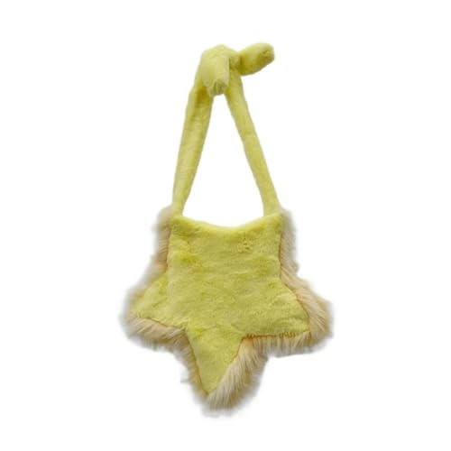Fuzzy Crossbody Bag Star-shaped Y2K Fluffy Shoulder Bag Women Furry Purse Plush Faux Fur Bag Autumn Winter
