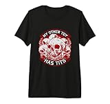 My Other Toy Has Tits Funny Motorcycle Biker Skull Racing Premium T-Shirt