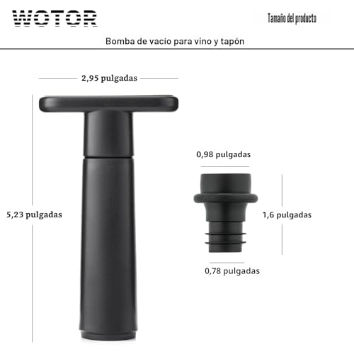 WOTOR Bomba de vacío Wine Saver con 4 tapones, tapón de vino y conservador, sellador reutilizable que mantiene fresco - imagen 6
