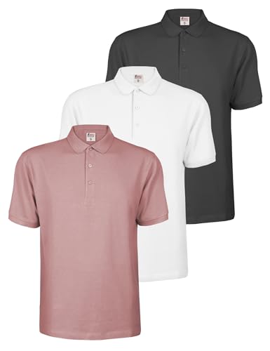 ALPIDEX Polo Męskie 3-Pak Koszulki z Krótkim Rękawem 100% Bawełna Klasyczny Krój Jednokolorowe S M L XL XXL 3XL 4XL 5XL, Rozmiar:XL, Kolor:Dawn
