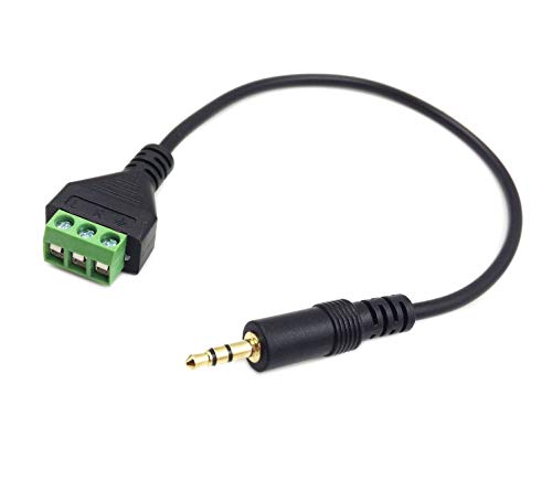 Poyiccot 3.5Mm(1/8Inch) Stereo Audio Balanced Male Jack To Av 3-Screw Video Balun Terminal Adapter Connector Cable 30Cm(3.5Mm M/3Pin ) #TOP3