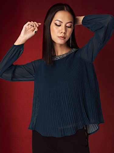 Image of FabAlley Women's Embellished Regular Fit Blouse