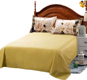 Suncloris,3D Luxury Antique Rose,Queen Size,4Pc Bedding Sheet Sets,1*Duvet Cover,1*Flat Sheet,2* Pillowcase(No Comforter Inside) #TOP1