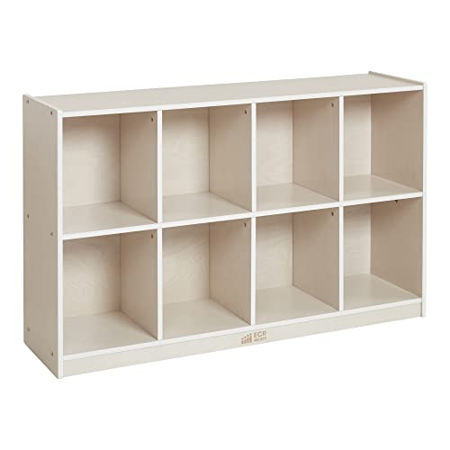 Image of ECR4Kids 8-Compartment Mobile Backpack Storage Cabinet, Classroom Furniture, White Wash