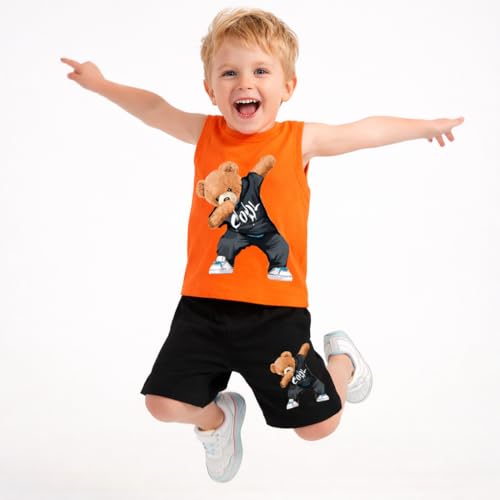 Image of TS LAVI TAVI Baby Cotton Clothing Set | Sleeveless T-Shirt & Shorts Combo | Summer Wear for Boys & Girls | Soft Breathable Fabric | Multicolor Pack of 3