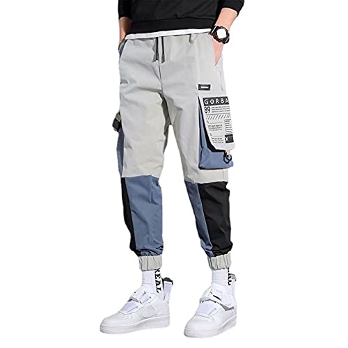 XYXIONGMAO Multi-Pocket Casual Pants Functional Loose Overalls Hip Hop Cargo Pants Mens Joggers Streetwear