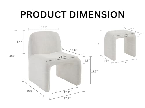 Sillón Lounge Beige con Otomán Diseño Moderno miniatura 2