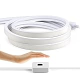 tlinkosta DC24V Hand Sweep Sensor COB LED Neon Streifen, 5M Weiß 320 LEDs/M LED Strip mit Berührungslosem Sensor for Kleiderschrank, Wardrobe, Schrank Beleuchtung