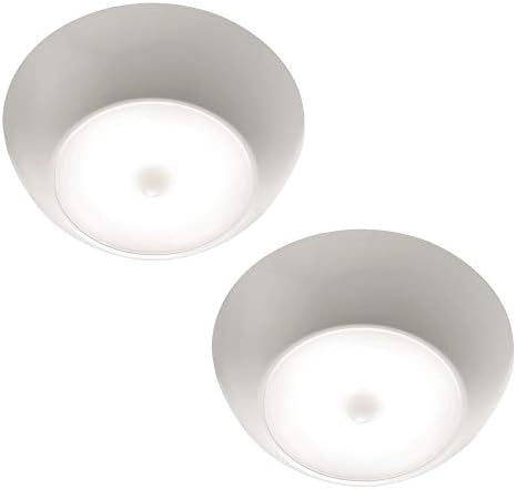 Beams MB990 300 Lumen LED UltraBright Wireless Battery Powered Motion Sensing Indoor/Outdoor Ceiling Light, 2-Pack, White